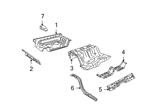 2009 Ford Crown Victoria Pan Assembly - Floor - Centre Diagram for 3W1Z-5411160-AA