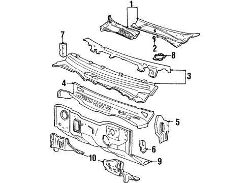 1994 Lincoln Town Car Cowl Diagram