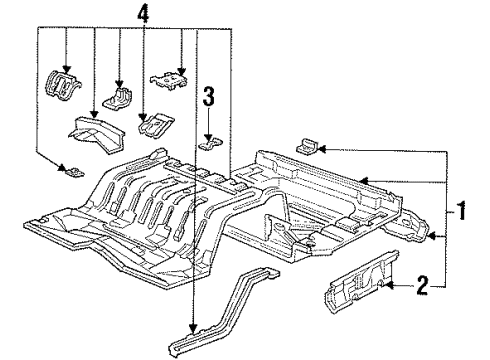 1999 Ford Crown Victoria Pan Assembly Floor Diagram for F7AZ5411215AA