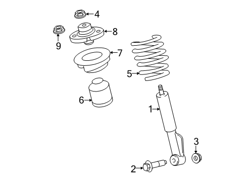 2007 Lincoln Navigator Struts & Components - Front Diagram