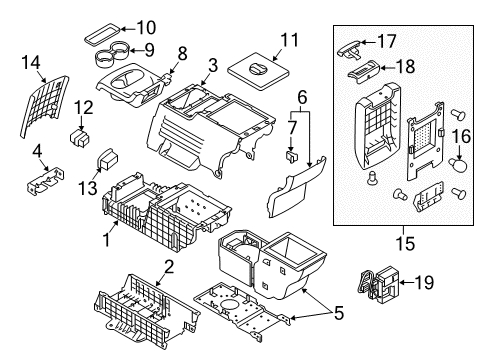 2013 Ford Flex Front Console, Rear Console Diagram