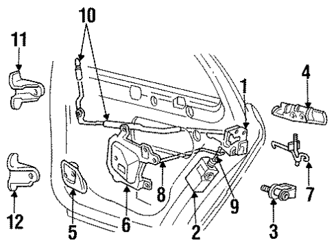 1994 Mercury Sable Door & Components Diagram