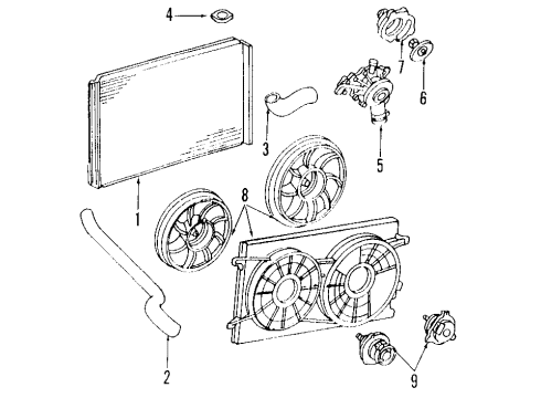 2000 Ford Windstar Cooling System, Radiator, Water Pump, Cooling Fan Diagram 2 - Thumbnail