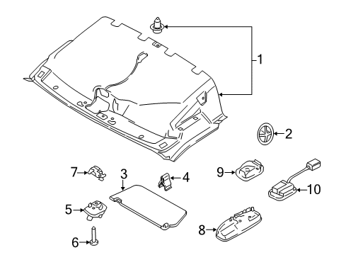 2018 Ford Transit-250 Interior Trim - Roof Diagram 2 - Thumbnail