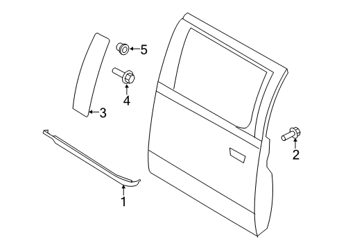 2019 Ford F-250 Super Duty Exterior Trim - Rear Door Diagram 1 - Thumbnail