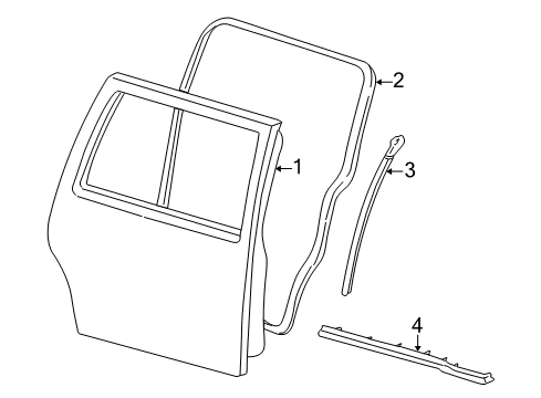 2004 Mercury Monterey Weatherstrip - Door - Lower Diagram for YF2Z-16253A24-AA