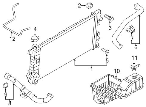 2012 Ford F-150 Radiator & Components Diagram