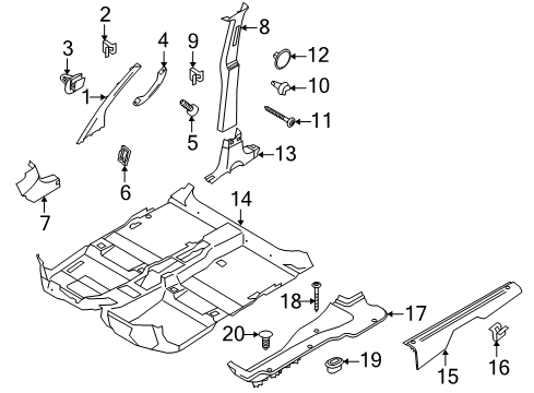 2013 Ford Transit Connect Carpet - Floor Diagram for 9T1Z-7413000-EA