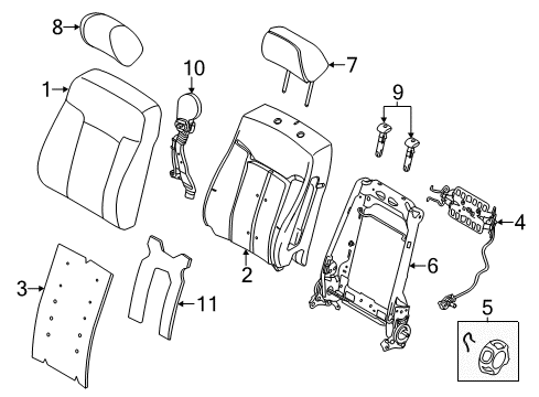 2013 Ford F-250 Super Duty Front Seat Components Diagram 3 - Thumbnail