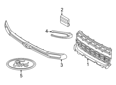 2023 Ford Maverick Grille & Components Diagram