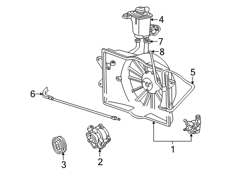 2001 Lincoln LS Cooling System, Radiator, Water Pump, Cooling Fan Diagram