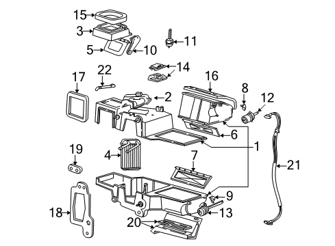 2005 Ford Ranger HVAC Case Diagram 1 - Thumbnail