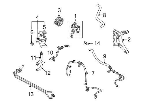 2004 Ford Escape Pump Assy - Power Steering Diagram for YL8Z-3A674-MARM