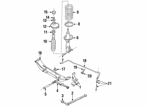 1992 Ford Escort Bush - Stabilizer Bar Link Diagram for F1CZ-5L491-A