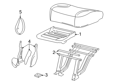 2001 Ford Expedition Rear Seat Components Diagram 3 - Thumbnail