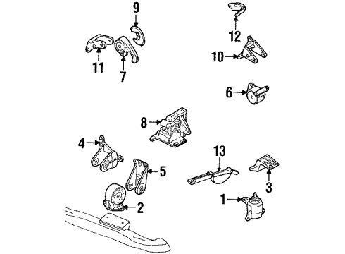 2000 Mercury Mystique Engine Front Support Bracket Diagram for F8RZ-6028-CA