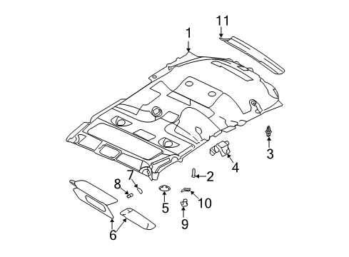 2003 Ford Expedition Interior Trim - Roof Diagram