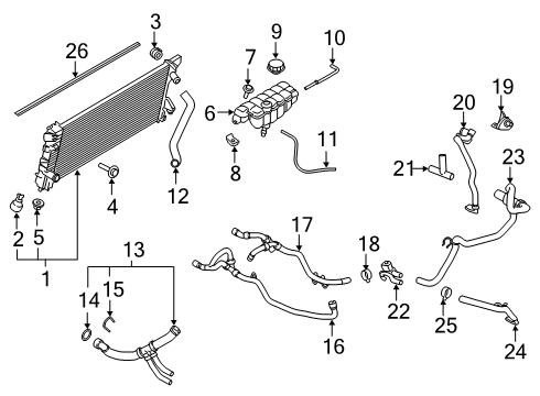 2019 Ford Expedition Radiator Assembly Diagram for HL3Z-8005-C