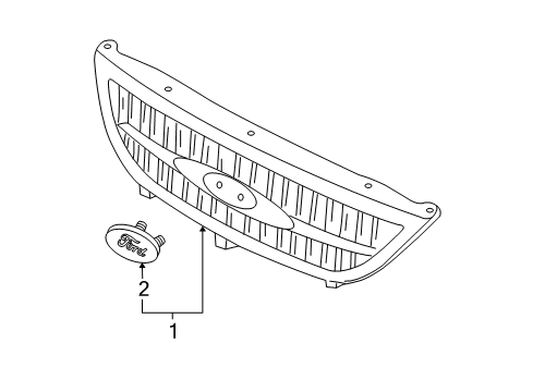 2007 Ford Freestar Grille Assembly - Radiator Diagram for 3F2Z-8200-AA