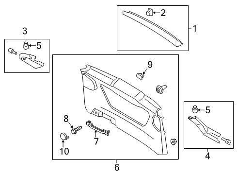 2014 Ford C-Max Interior Trim - Lift Gate Diagram