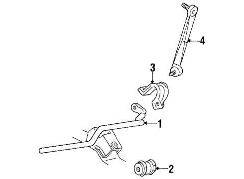 1998 Mercury Sable Stabilizer Bar & Components - Front Diagram