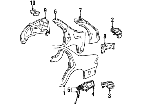 1997 Lincoln Continental Door Fuel Tank Filler Diagram for F5OY54405A26A