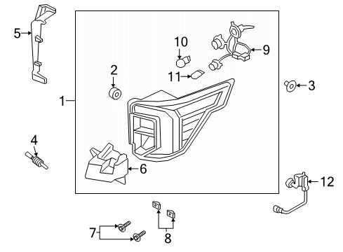 2021 Ford Police Interceptor Utility COVER ASY - REAR LIGHT CLUSTER Diagram for LB5Z-13783-A