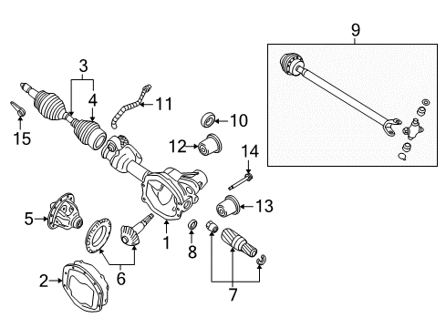 2008 Mercury Mountaineer Carrier & Front Axles Diagram