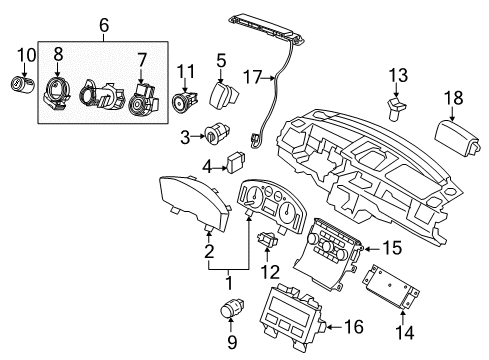 2011 Lincoln MKS Switch Assembly - Headlamps Diagram for AA5Z-11654-AA