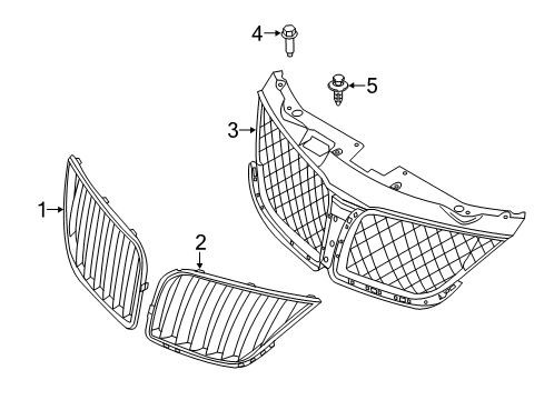 2014 Lincoln MKX Grille & Components Diagram