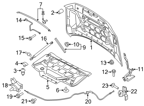 2017 Ford F-150 Insulator - Hood Diagram for FL3Z-16738-B