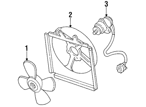 1996 Ford Aspire Shroud Radiator Fan Diagram for F4BZ8146A