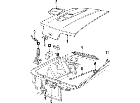 1986 Ford Mustang Nameplate Diagram for E4ZZ-6142528-A