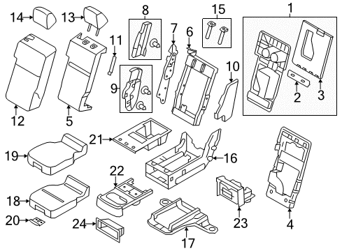 2011 Ford F-150 Cover Assembly - Armrest Diagram for BC3Z-28672A28-BD