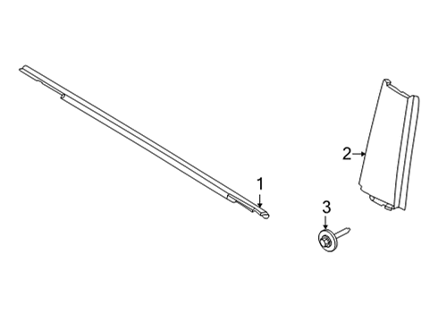 2023 Ford Bronco WEATHERSTRIP ASY - DOOR WINDOW Diagram for M2DZ-9821452-A