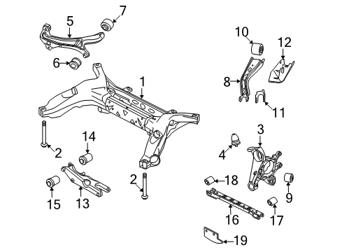 2008 Mercury Sable Rear Suspension, Control Arm Diagram 3 - Thumbnail