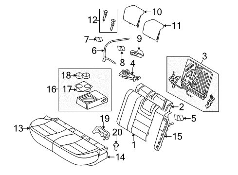 2011 Lincoln MKZ Rear Seat Components Diagram 2 - Thumbnail