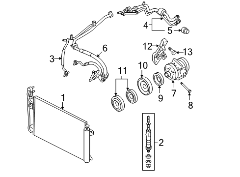 2007 Ford Fusion Compressor Assembly Diagram for 8E5Z-19703-A