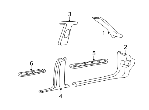 2007 Lincoln Town Car Moulding - Windshield Diagram for 7W1Z-5403598-AA