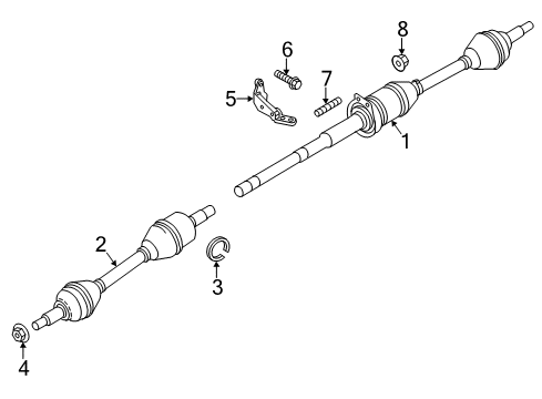 2019 Ford Taurus Shaft - Front Axle Diagram for CA5Z-3B436-J