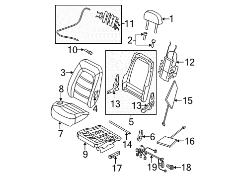 2006 Ford Explorer Seat Back Cover Assembly Diagram for 6L2Z-7864417-BAB