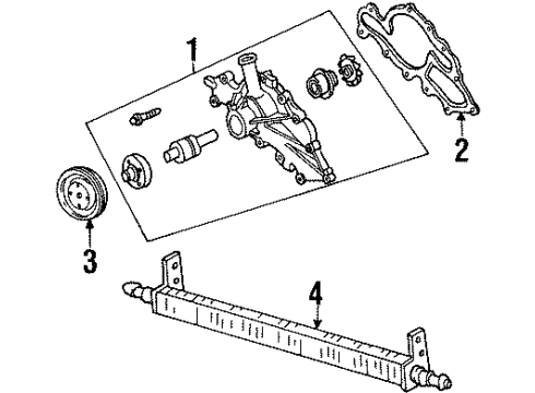 1998 Mercury Sable Power Steering Oil Cooler, Water Pump Diagram