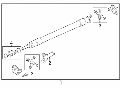 2024 Ford F-250 Super Duty Drive Shaft - Rear Diagram