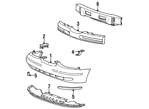 1996 Mercury Cougar Front Bumper Diagram