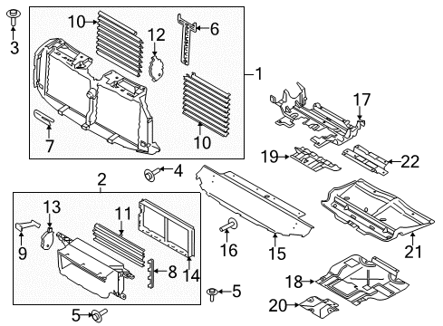 2016 Ford F-150 Splash Shields Diagram