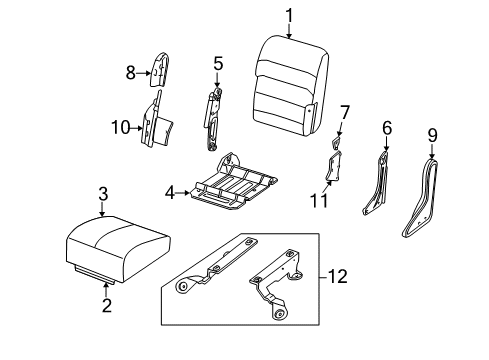 2000 Ford Excursion Cover Assembly Front Seat B Diagram for YC3Z7860136AAB