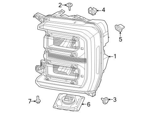 2023 Ford F-250 Super Duty Headlamp Components Diagram 2 - Thumbnail