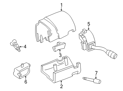 2004 Ford Explorer Sport Trac Shroud, Switches & Levers Diagram