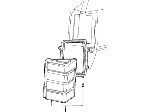 1985 Mercury Lynx Tail Lamps, License Lamps Diagram