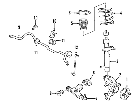 2007 Ford Five Hundred Front Suspension Components, Lower Control Arm, Stabilizer Bar Diagram